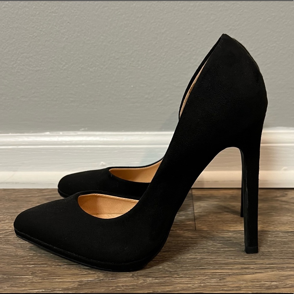 NEW Women’s Black Suede D’orsay High Heel Pumps